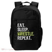 Eat Sleep Wrestle Repeat Wrestling Wrestler Funny Backpack thumb 0