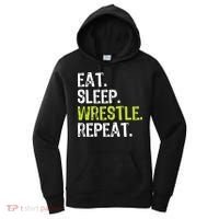Eat Sleep Wrestle Repeat Wrestling Wrestler Funny Women's Hoodie thumb 0