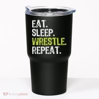 Eat Sleep Wrestle Repeat Wrestling Wrestler Funny Tumbler thumb 0