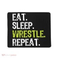 Eat Sleep Wrestle Repeat Wrestling Wrestler Funny Mousepad thumb 0