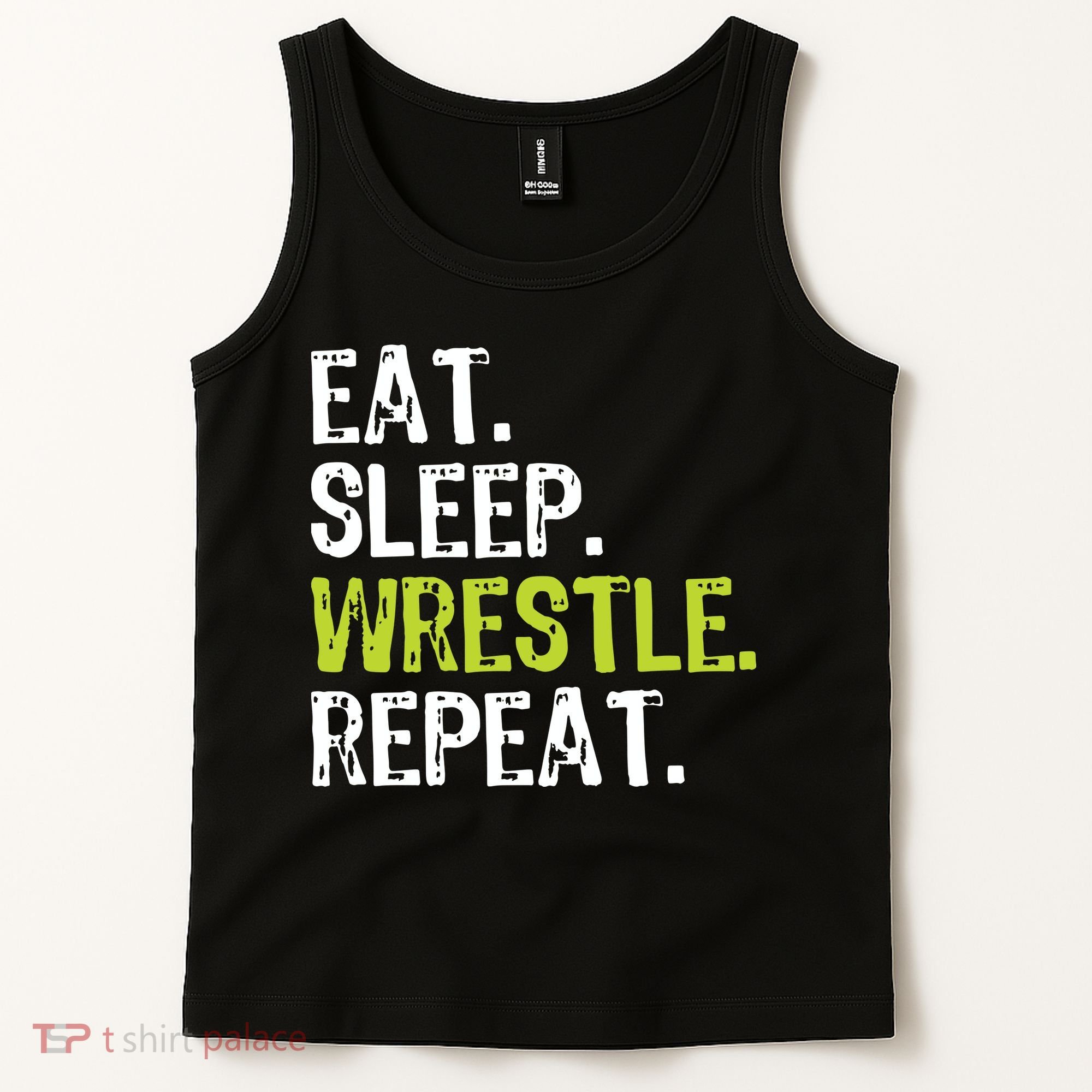 Eat Sleep Wrestle Repeat Wrestling Wrestler Funny Tank Top