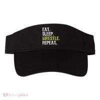 Eat Sleep Wrestle Repeat Wrestling Wrestler Funny Visor thumb 0