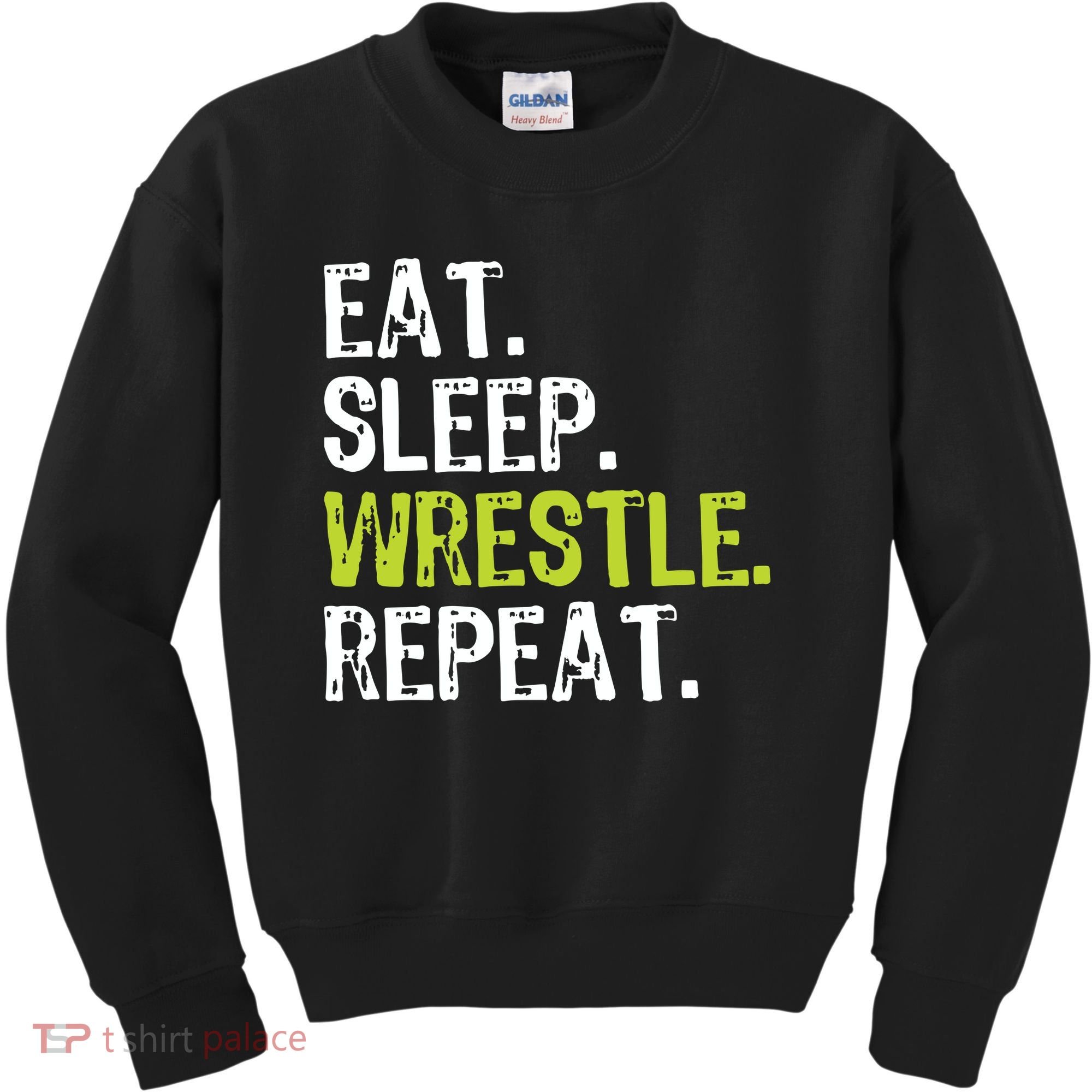 Eat Sleep Wrestle Repeat Wrestling Wrestler Funny Kids Sweatshirt
