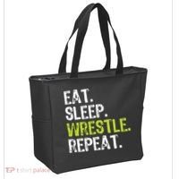 Eat Sleep Wrestle Repeat Wrestling Wrestler Funny Tote Bag thumb 2
