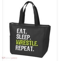 Eat Sleep Wrestle Repeat Wrestling Wrestler Funny Tote Bag thumb 3