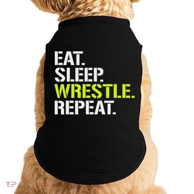 Eat Sleep Wrestle Repeat Cool Wrestling Doggie Tank