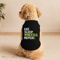 Eat Sleep Wrestle Repeat Cool Wrestling Doggie Tank thumb 2