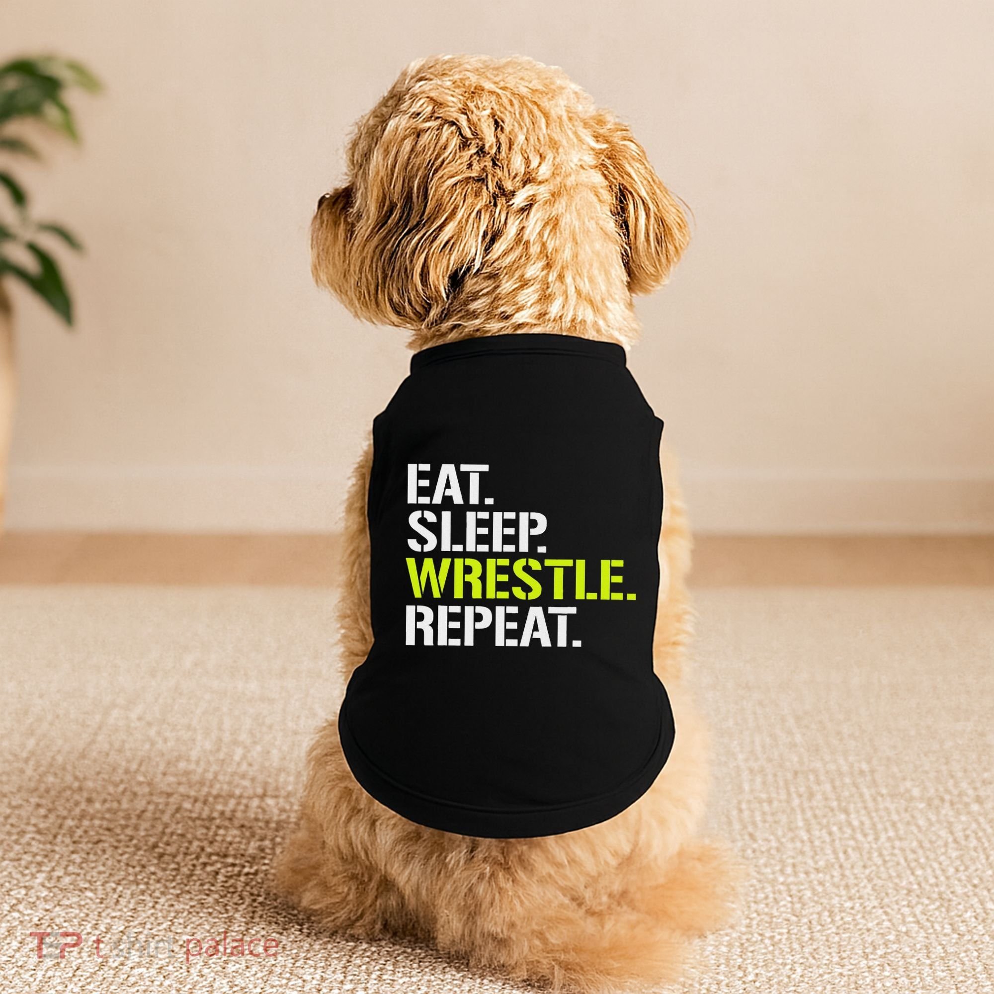 Eat Sleep Wrestle Repeat Cool Wrestling Doggie Tank