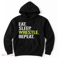 Eat Sleep Wrestle Repeat Cool Wrestling Hoodie thumb 0