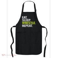 Eat Sleep Wrestle Repeat Cool Wrestling Apron thumb 0