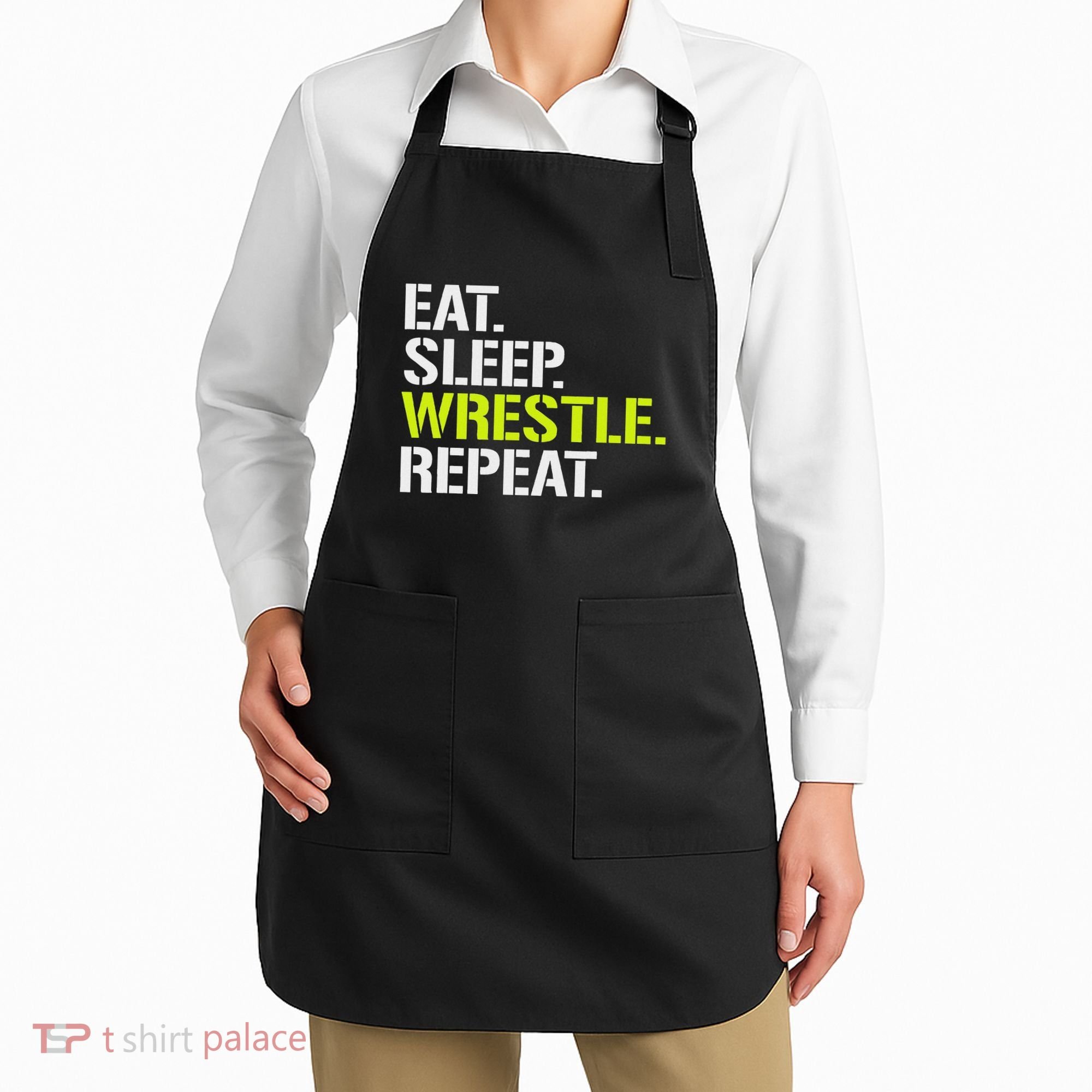 Eat Sleep Wrestle Repeat Cool Wrestling Apron