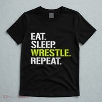 Eat Sleep Wrestle Repeat Cool Wrestling T-Shirt thumb 5