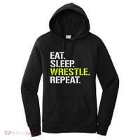 Eat Sleep Wrestle Repeat Cool Wrestling Women's Hoodie thumb 0