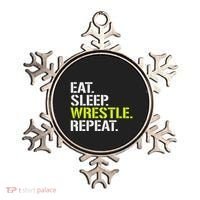 Eat Sleep Wrestle Repeat Cool Wrestling Ornament thumb 0