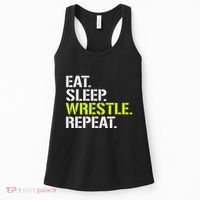 Eat Sleep Wrestle Repeat Cool Wrestling Women's Tank Top thumb 0