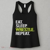 Eat Sleep Wrestle Repeat Cool Wrestling Women's Tank Top thumb 3
