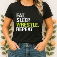 Eat Sleep Wrestle Repeat Cool Wrestling Women's T-Shirt thumb 2