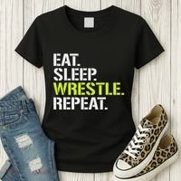 Eat Sleep Wrestle Repeat Cool Wrestling Women's T-Shirt thumb 3