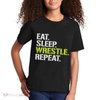 Eat Sleep Wrestle Repeat Cool Wrestling Kids T-Shirt thumb 2