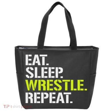 Eat Sleep Wrestle Repeat Cool Wrestling Tote Bag