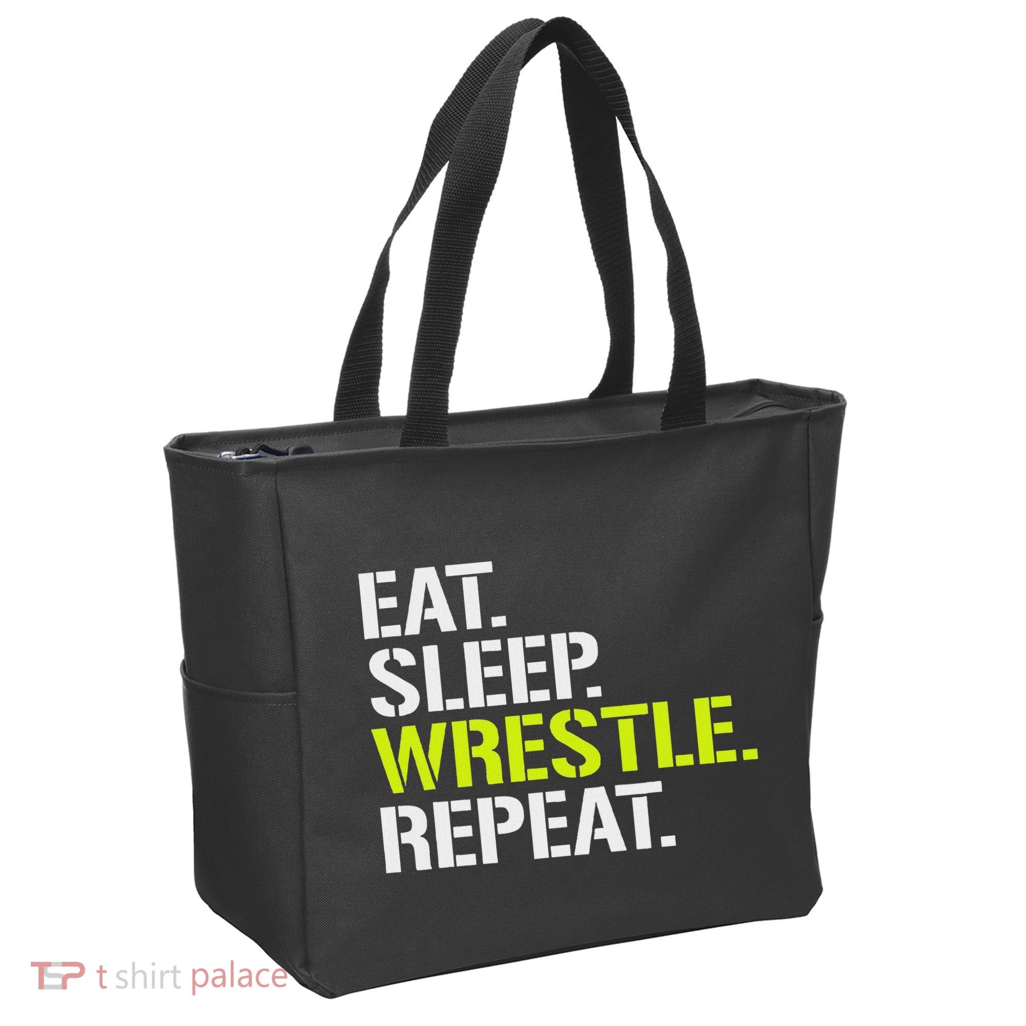 Eat Sleep Wrestle Repeat Cool Wrestling Tote Bag