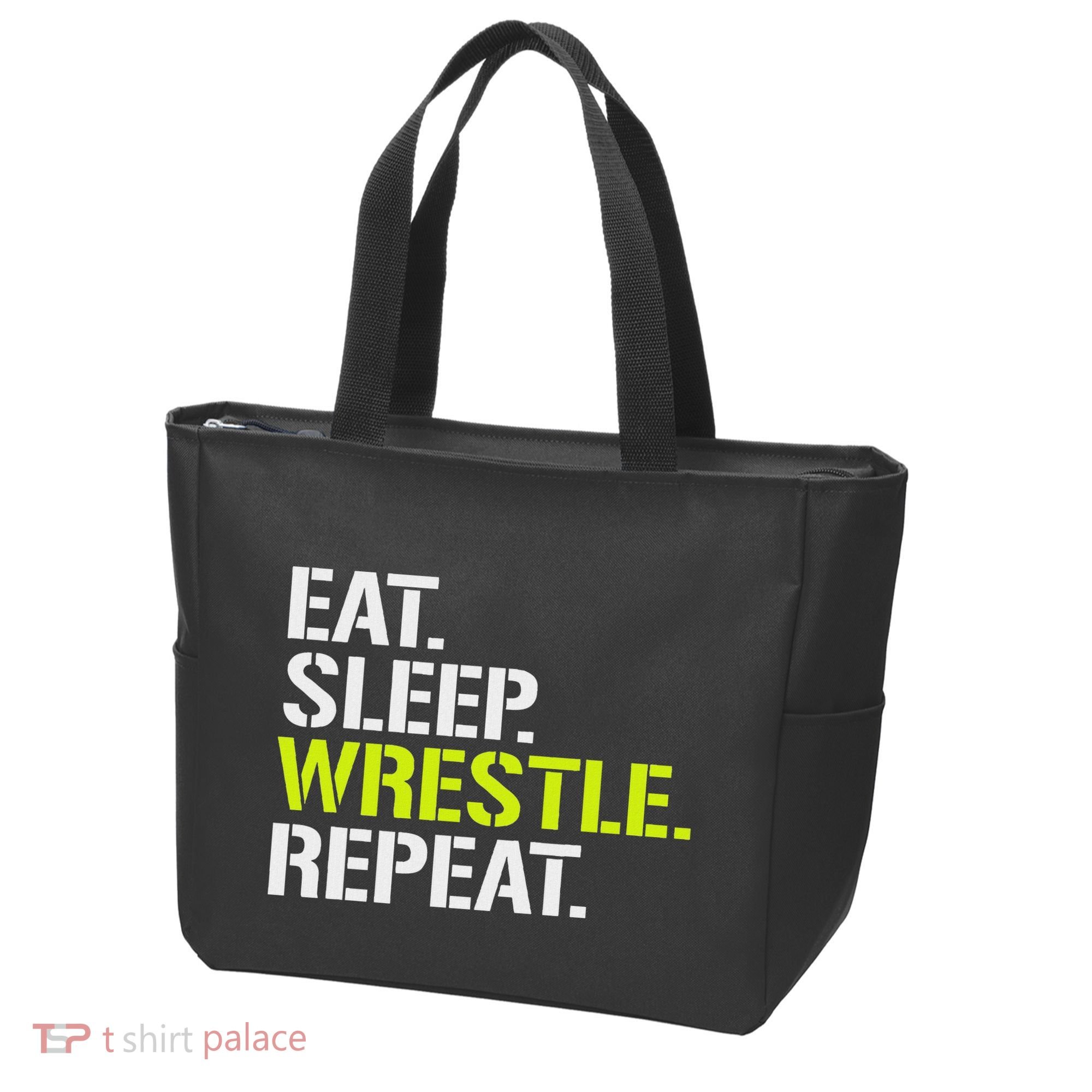 Eat Sleep Wrestle Repeat Cool Wrestling Tote Bag