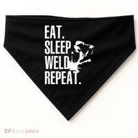 Eat Sleep Weld Repeat Welder USA-Made Doggie Bandana thumb 0