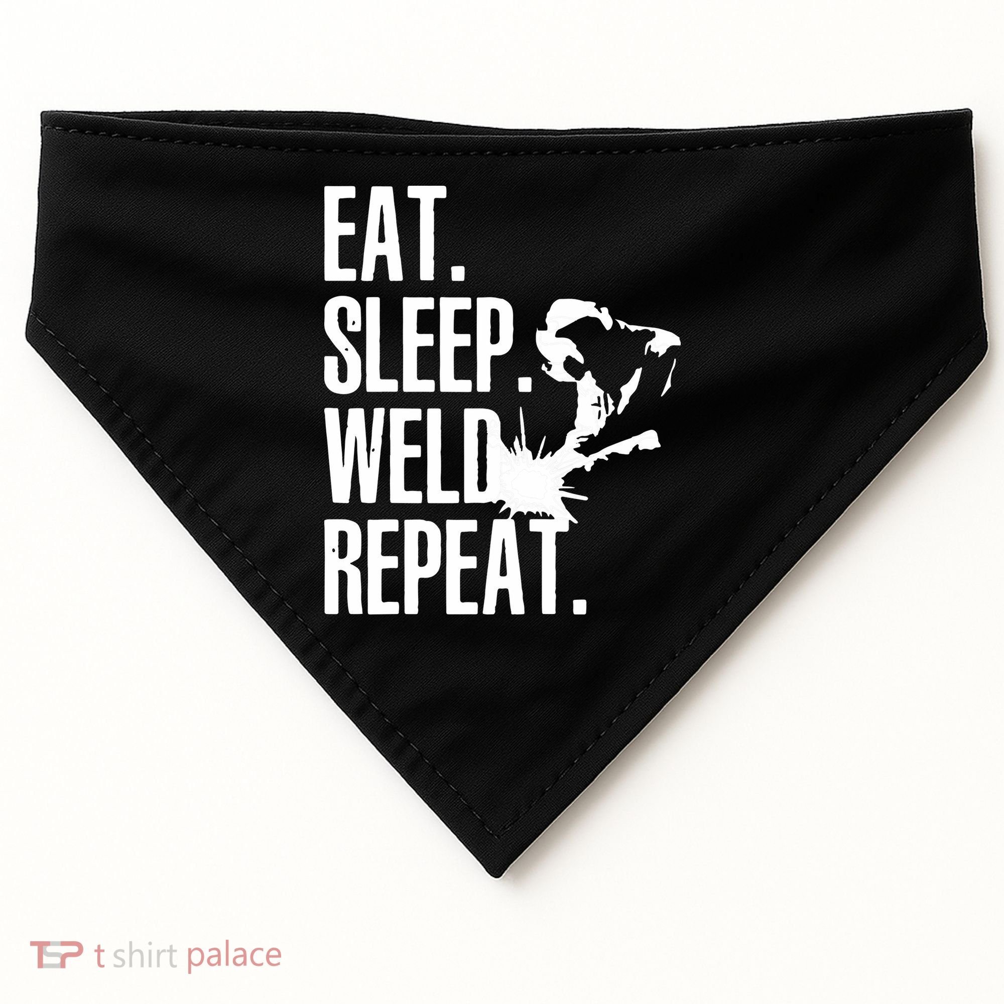 Eat Sleep Weld Repeat Welder USA-Made Doggie Bandana