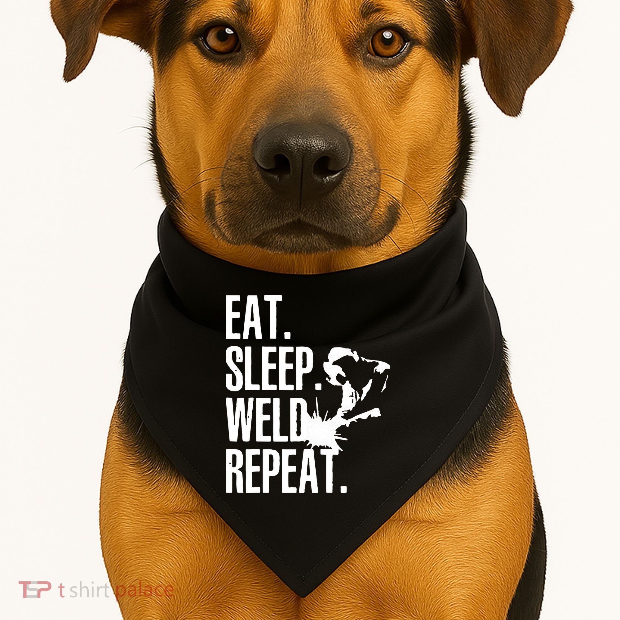 Eat Sleep Weld Repeat Welder USA-Made Doggie Bandana