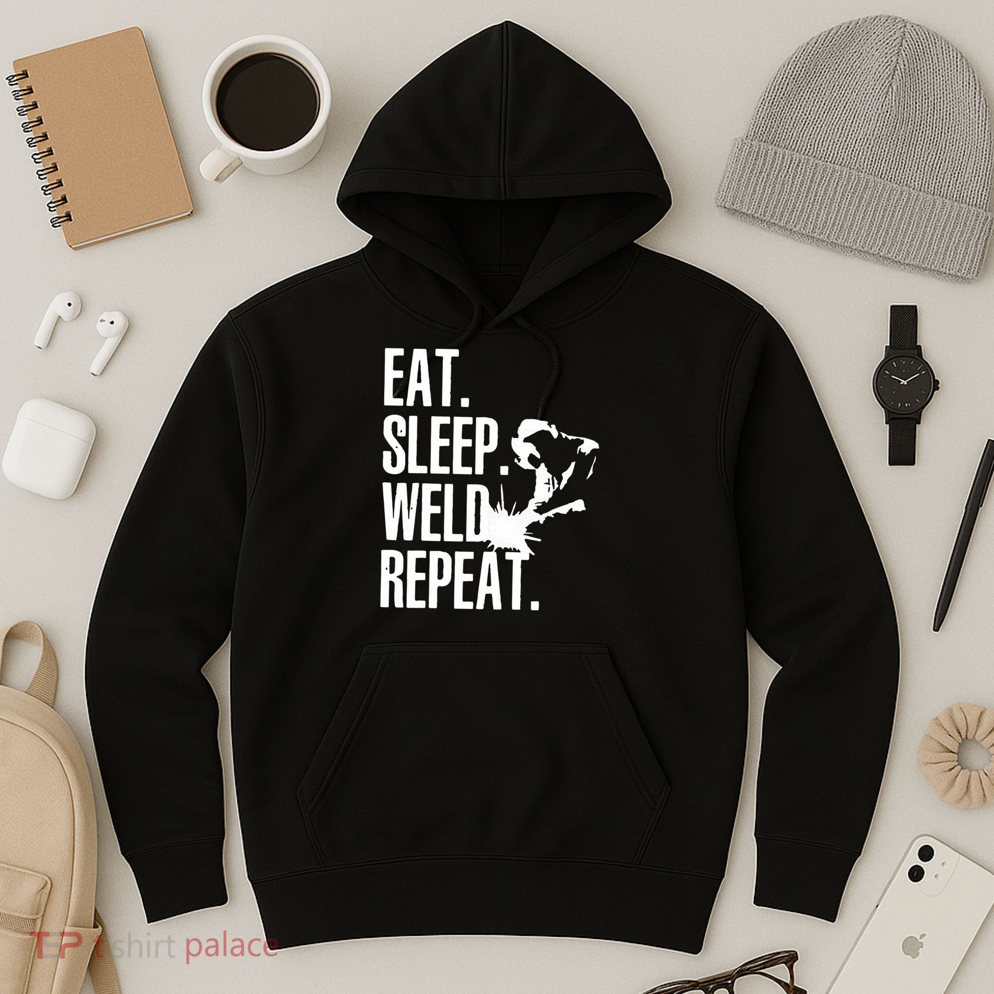 Eat Sleep Weld Repeat Welder Hoodie