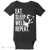 Eat Sleep Weld Repeat Welder Baby Bodysuit thumb 0