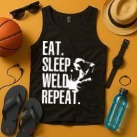 Eat Sleep Weld Repeat Welder Tank Top thumb 4