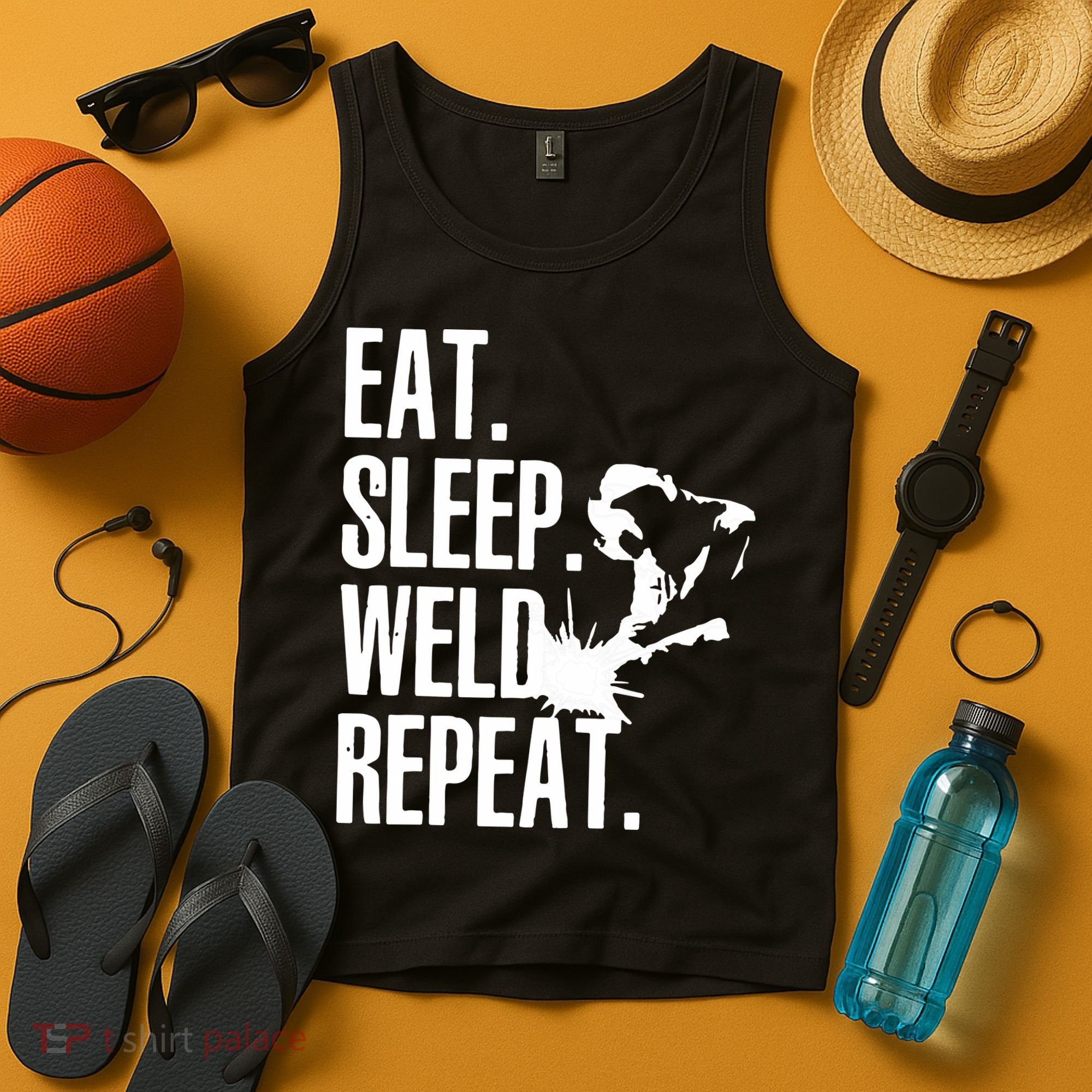 Eat Sleep Weld Repeat Welder Tank Top
