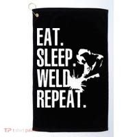 Eat Sleep Weld Repeat Welder Golf Towel thumb 0