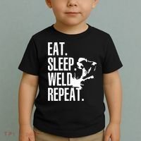 Eat Sleep Weld Repeat Welder Toddler T-Shirt thumb 2