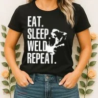 Eat Sleep Weld Repeat Welder Women's T-Shirt thumb 2