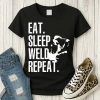 Eat Sleep Weld Repeat Welder Women's T-Shirt thumb 3