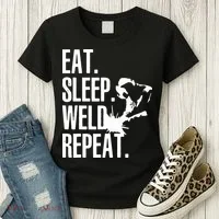 Eat Sleep Weld Repeat Welder Women's T-Shirt thumb 3