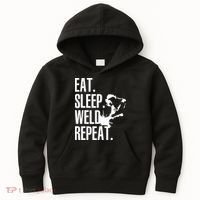 Eat Sleep Weld Repeat Welder Kids Hoodie thumb 0
