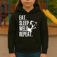 Eat Sleep Weld Repeat Welder Kids Hoodie thumb 3