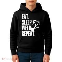 Eat Sleep Weld Repeat Welder Kids Hoodie thumb 4