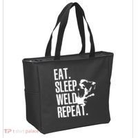 Eat Sleep Weld Repeat Welder Tote Bag thumb 2