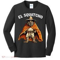 El Squatcho Western Mexican Bigfoot Sasquatch Lover Kids Long Sleeve Shirt thumb 0
