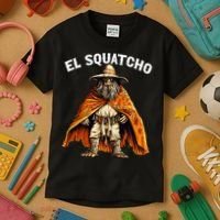 El Squatcho Western Mexican Bigfoot Sasquatch Lover Kids T-Shirt thumb 3