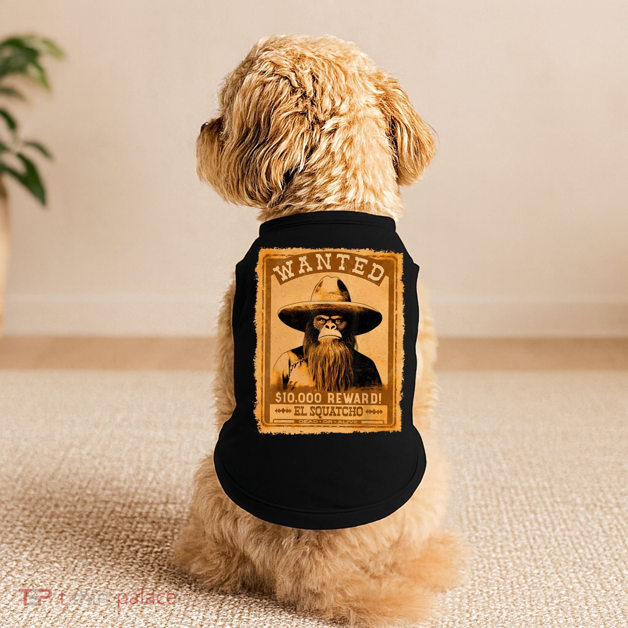 El Squatcho Wanted Poster – Western Bigfoot Funny Sasquatch Doggie Tank