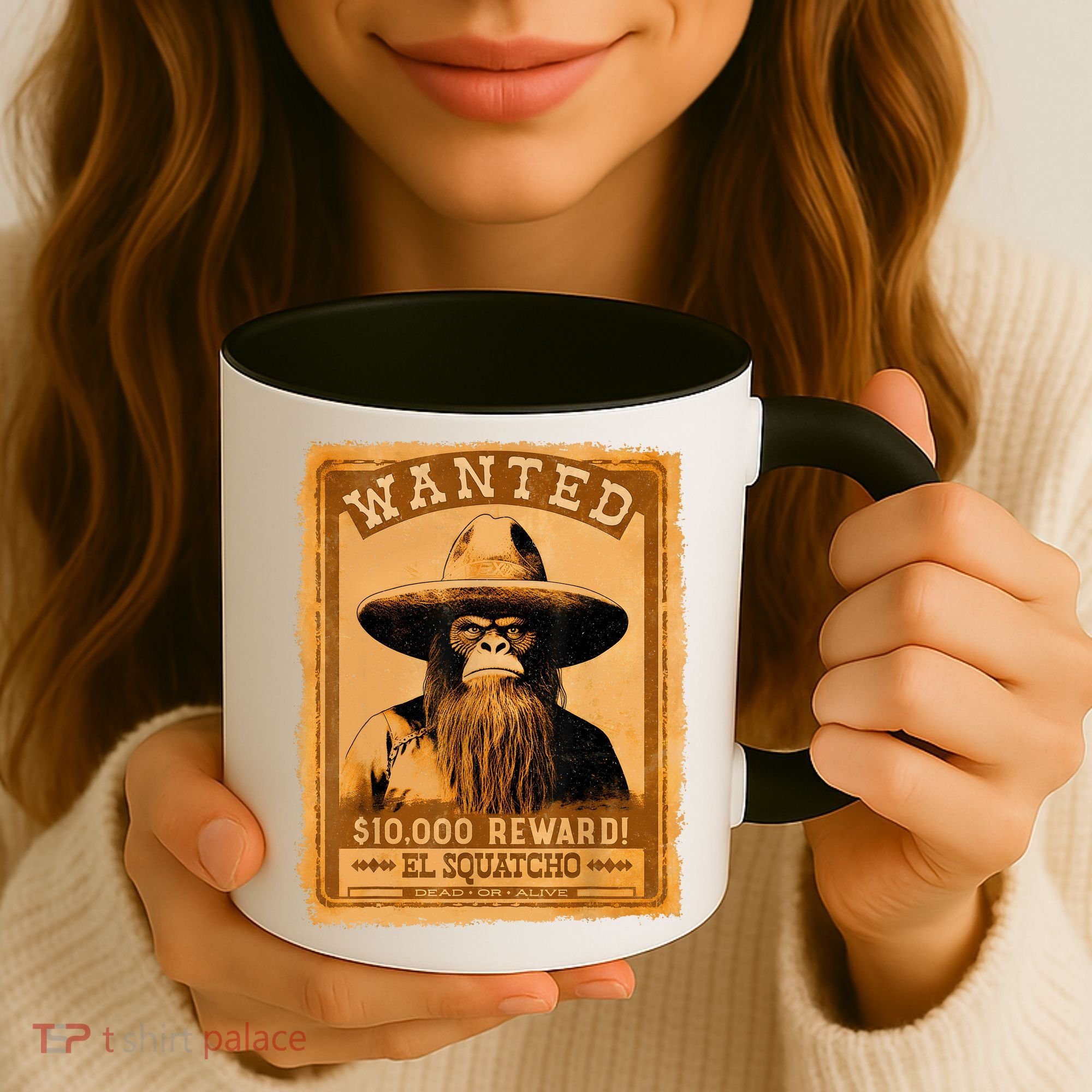 El Squatcho Wanted Poster – Western Bigfoot Funny Sasquatch Coffee Mug
