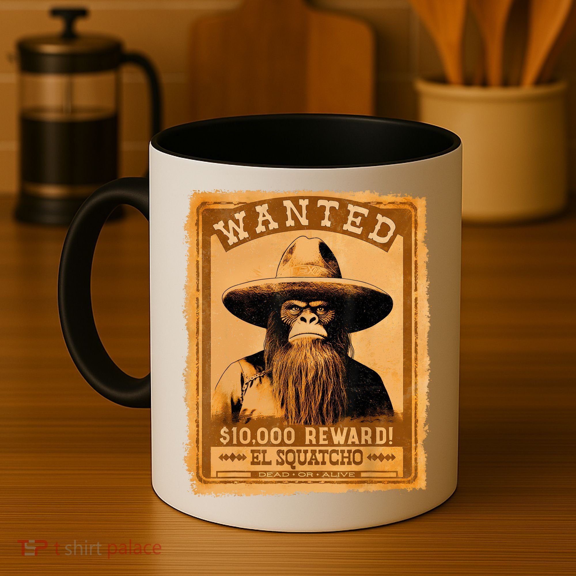 El Squatcho Wanted Poster – Western Bigfoot Funny Sasquatch Coffee Mug