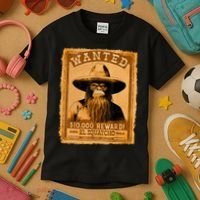 El Squatcho Wanted Poster – Western Bigfoot Funny Sasquatch Kids T-Shirt thumb 3