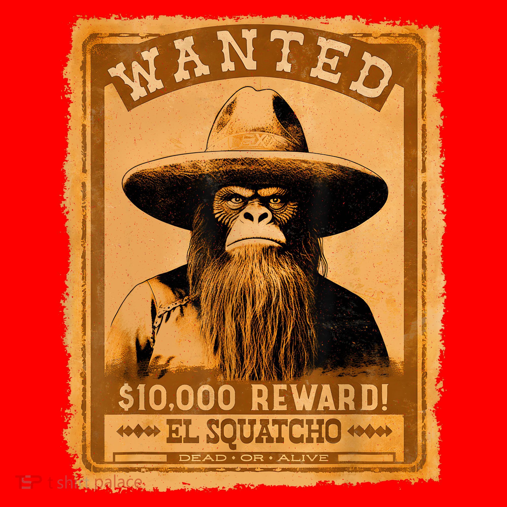 El Squatcho Wanted Poster – Western Bigfoot Funny Sasquatch Santa Hat