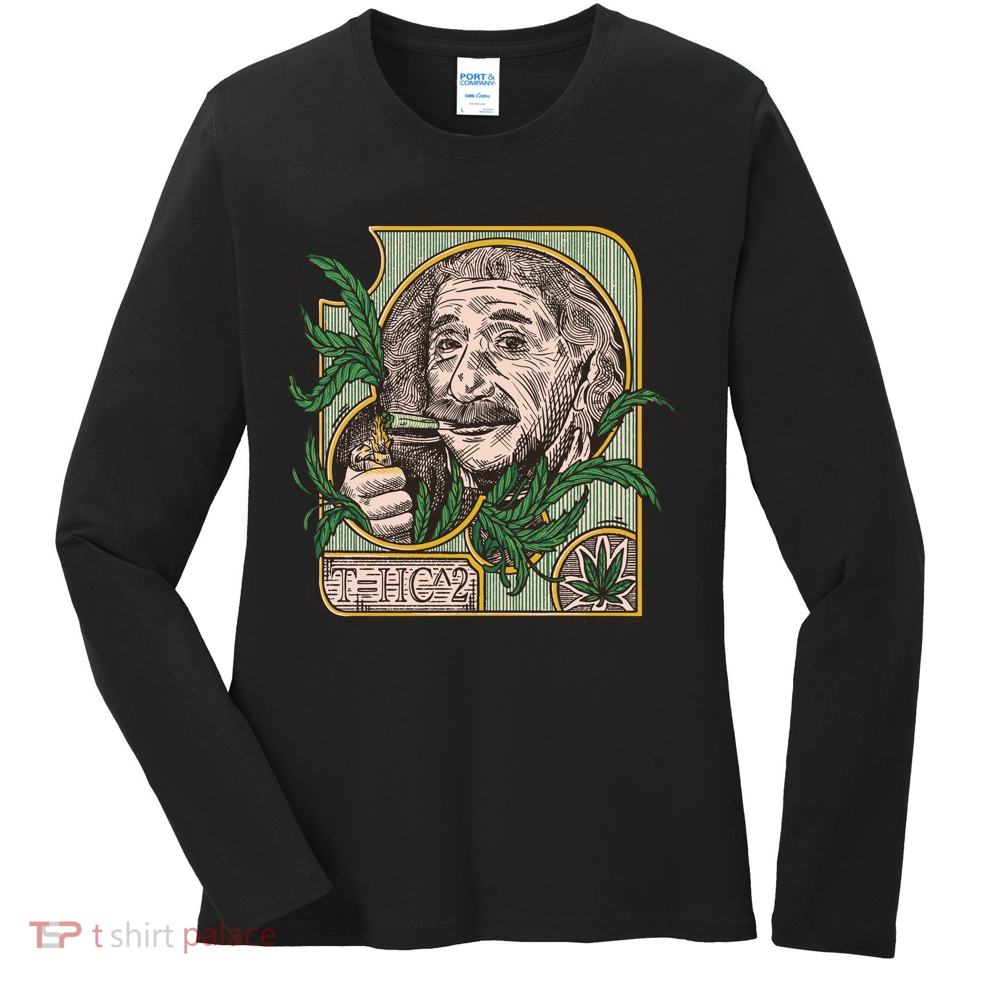 Einstein Smoking Weed Women's Long Sleeve Shirt